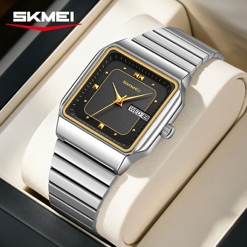 Luxury Quartz Watch Brands - ブランドレディース腕時計 ステンレススチール製 調節可能なストラップ ゴールドクォーツウォッチ 長方形文字盤 高級レディース腕時計