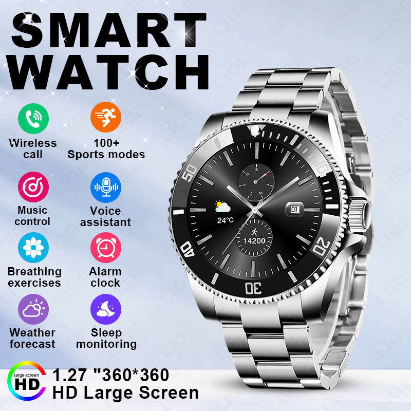 Luxury Watch In The World - LIGE 2026スマートウォッチ 1.27インチHDスクリーン 健康睡眠モニター スポーツ防水 Bluetooth通話対応
