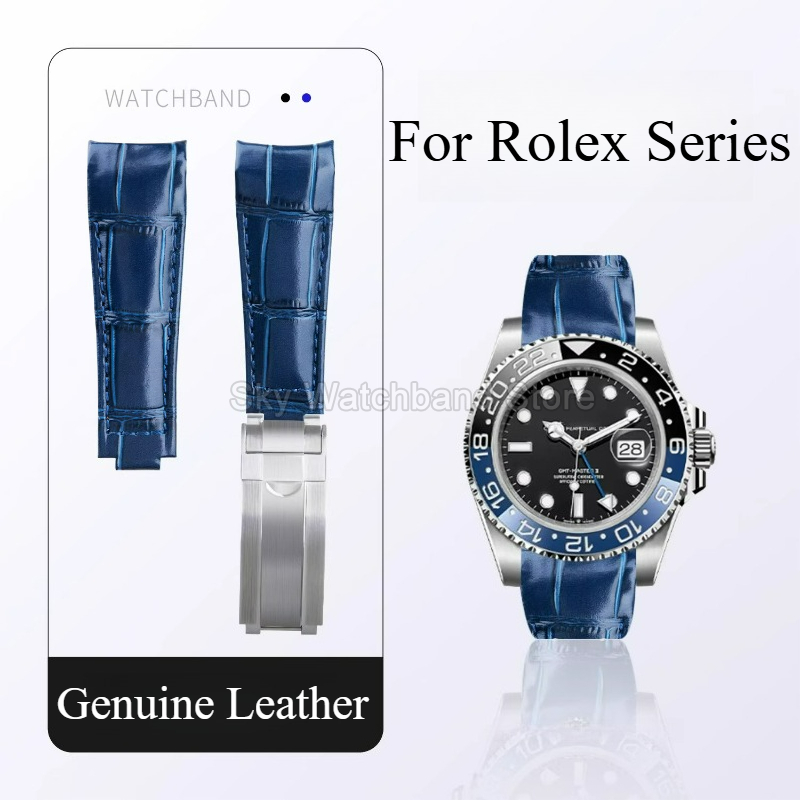 Luxury Watch Class - オリジナルスタイル本革カーフスキン時計ストラップロレックスデイトナブラックグリーンブルーサブマリーナーヨットマスターシリーズ時計バンド用