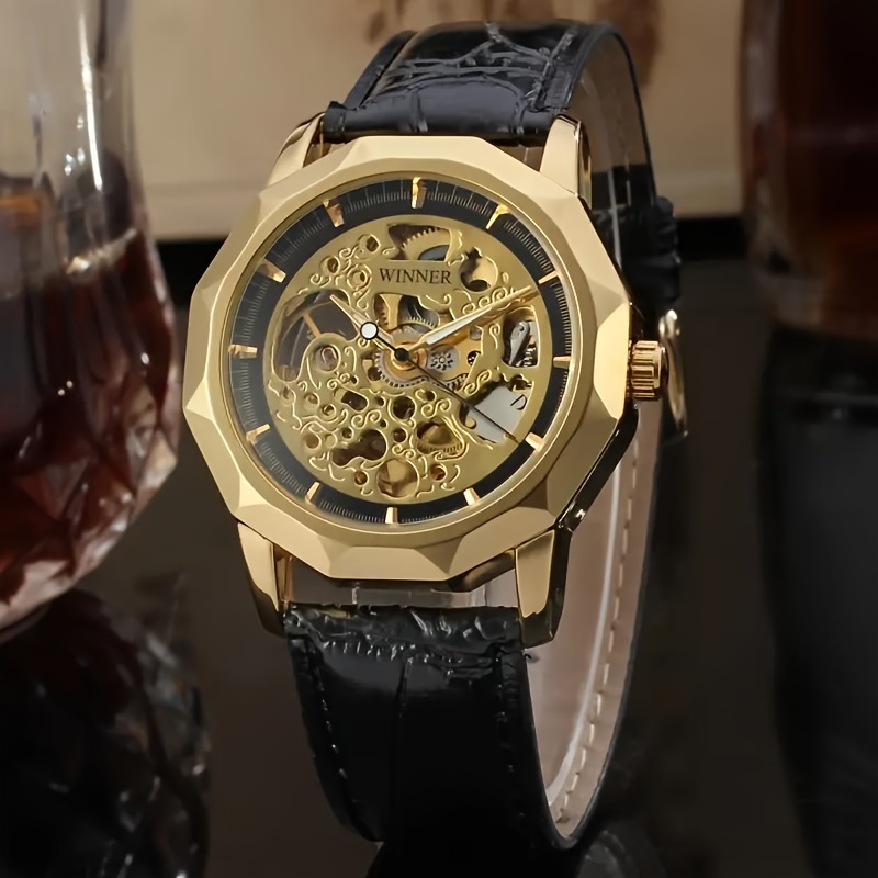 Luxury Watch Class - 最高級の高級ビジネスメンズ機械式時計、スケルトンデザイン、レザーストラップ、ファッショナブルでカジュアルかつスタイリッシュなメンズウォッチ、ヨーロッパ、アメリカ、日本、韓国スタイルのファッションアクセサリー、ギフトに最適な選択肢。
