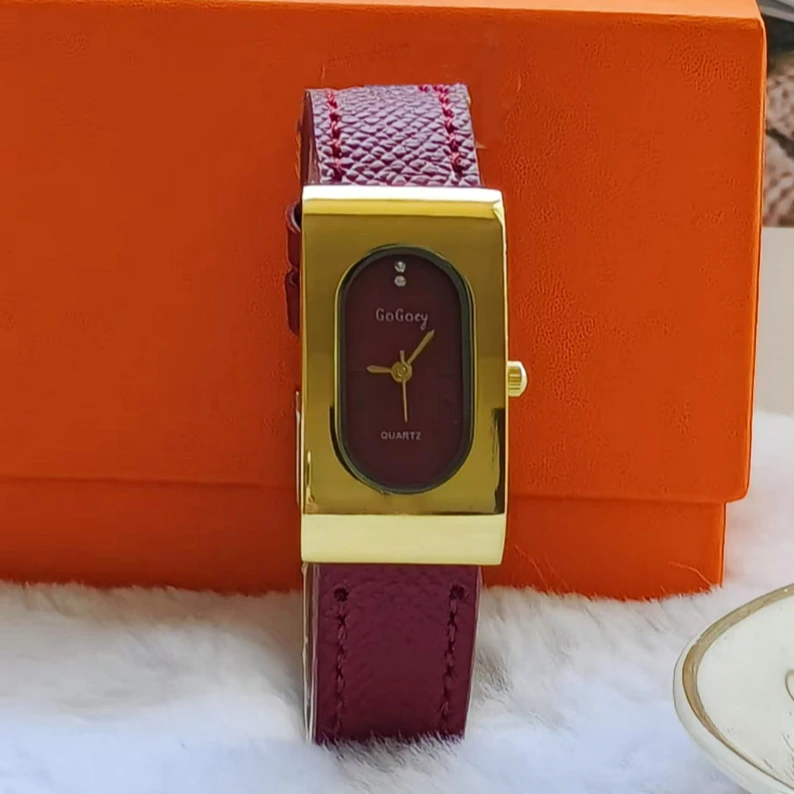 Luxury Quartz Watch Brands - 高級レディースブランドの女性の腕時計ファッション長方形ダイヤルクォーツ時計シンプルなレザーストラップ腕時計ギフトドロップシッピング