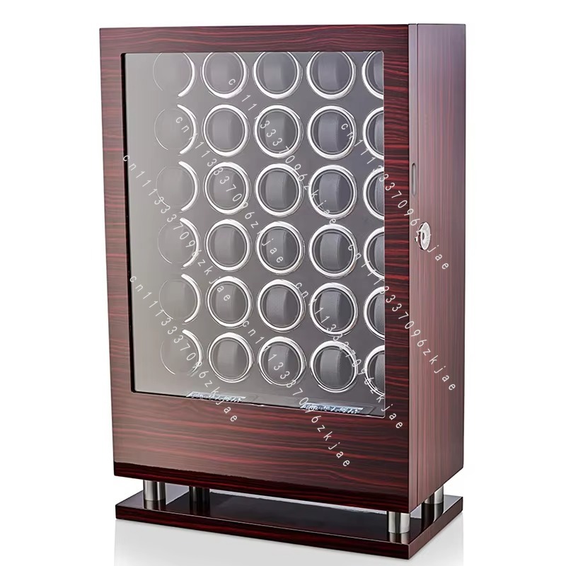 Luxury Watch Winder Box - 高級自動巻き時計ワインダー 24/30スロット 木製機械式時計ボックス 指紋認証ロック LCDタッチスクリーン 時計収納セーフボックス