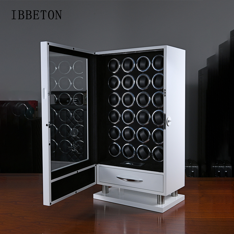 Luxury Watch Winder Box - 機械式自動回転装置付き腕時計ボックス、LCDスクリーンと指紋認証ロック付き高級腕時計ワインダー引き出しボックス