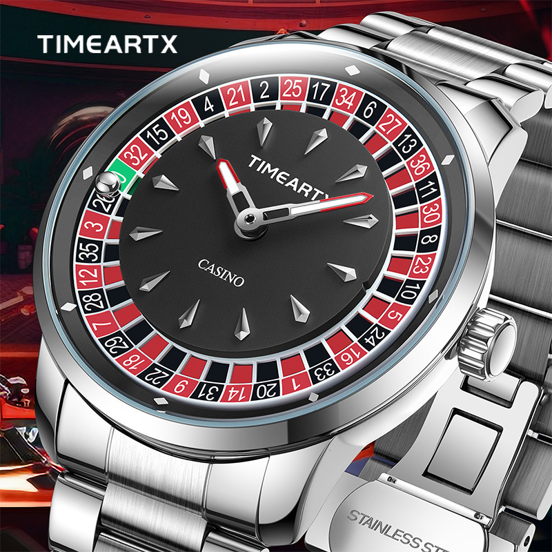 Luxury Watch Name - TIMEARTX ブランドの新しい高級クォーツ時計男性用ヨーロッパルーレットポーカーゲーム腕時計