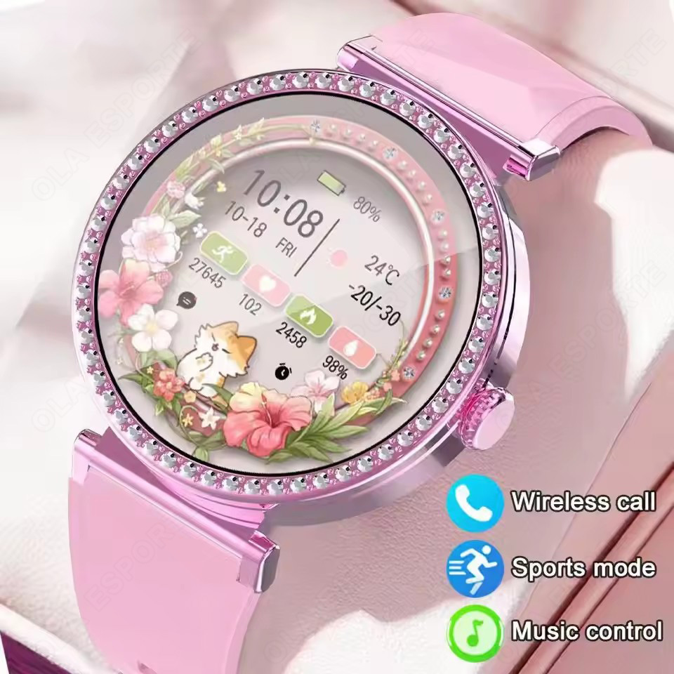 Luxury Watch In The World - スマートウォッチ 高級ファッション 女性用 生理周期リマインダー Bluetooth音楽 レディースファッション