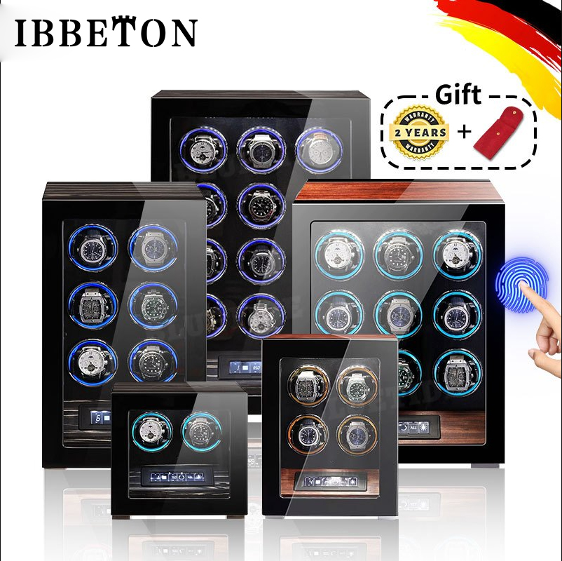Luxury Watch Winder Box - 自動巻き時計ワインダー,LCDタッチスクリーン,2スロット,4スロット,6スロット,9スロット,12スロット