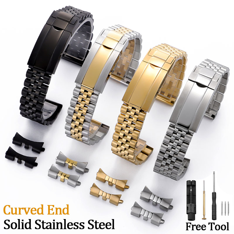 Luxury Watch Class - プレミアムカーブエンドウォッチストラップ 20mm 21mm 22mm ステンレススチール製腕時計バンド ジュビリーバンド対応
