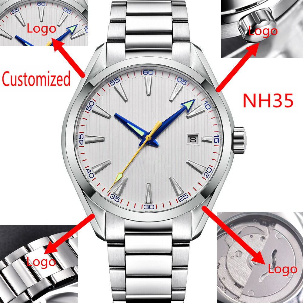Luxury Watch Logo - カスタムロゴ 41 ミリメートル男性ミヨタ/NH35 自動巻き時計カレンダー日付機械式腕時計サファイアガラス高級トップブランド腕時計