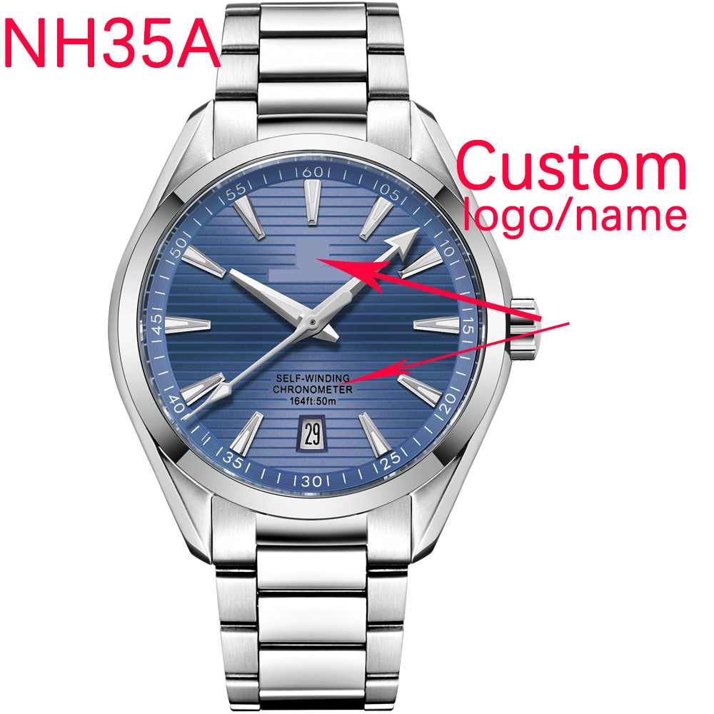 Luxury Watch Logo - 高級NH35ムーブメントカスタムロゴ41mmメンズスポーツ自動巻き腕時計サファイアスチールバンドメンズウォッチ