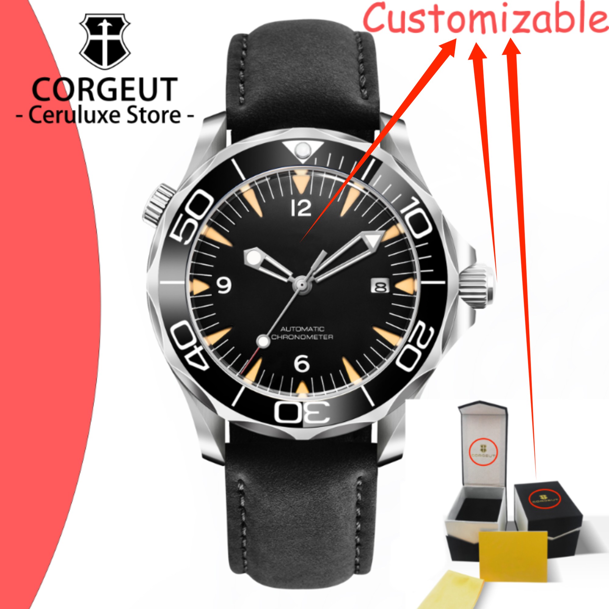 Luxury Watch In Japan - カスタムロゴ サファイアガラス 自動巻き機械式腕時計 日本製 8215 ステンレススチール