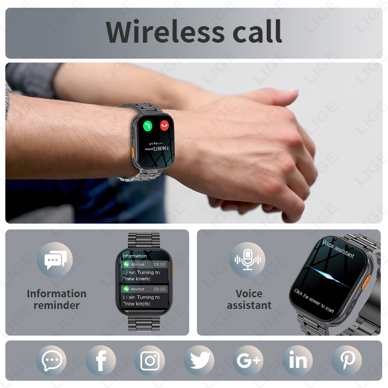 LIGE 新型ミリタリーアウトドア1000mAhスマートウォ - Luxury Watch In The World のレビューと価格