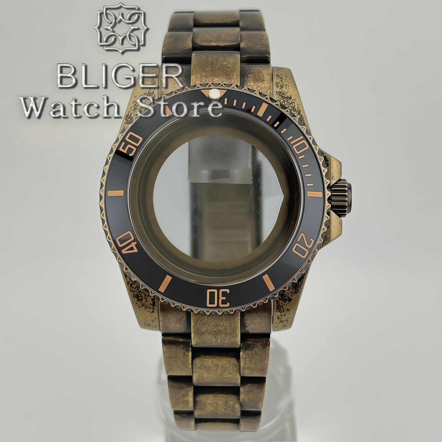BLIGER 40MM レトロサファイアガラスダイビングブロ - Bronze Case Watch のレビューと価格