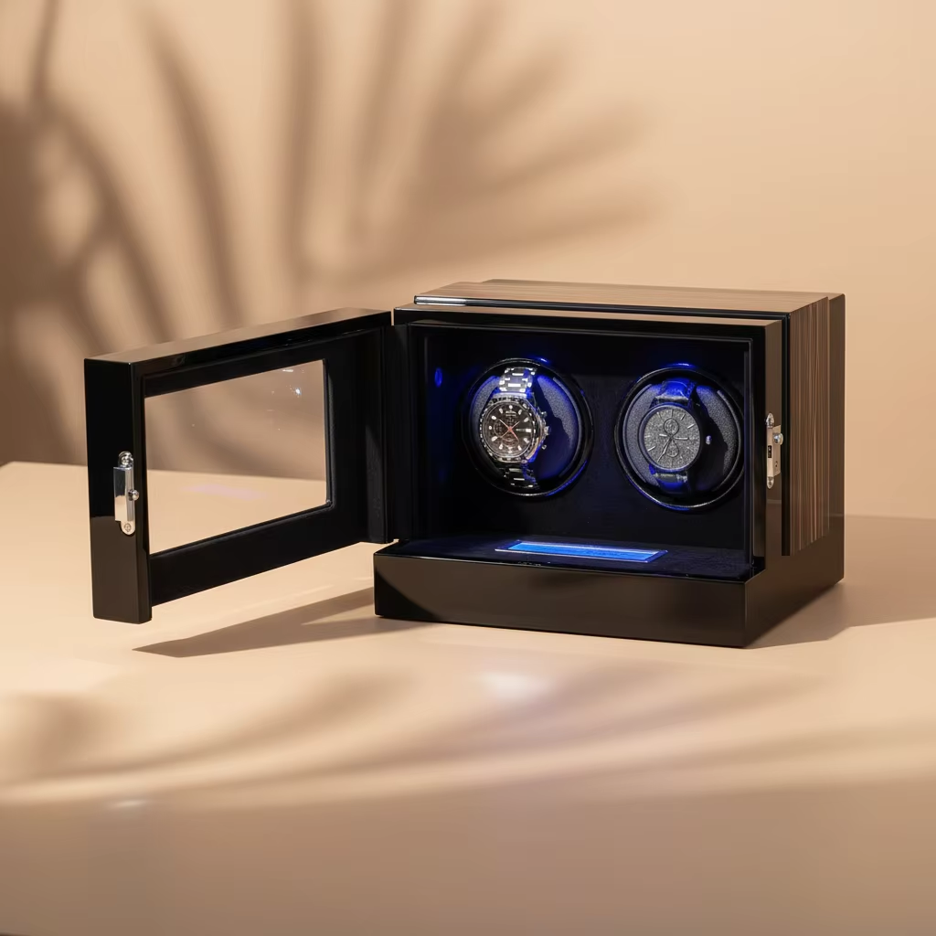 2スロット保護付き高級ウォッチワインダーケース、カスタムロゴ - Luxury Watch Storage のレビューと価格