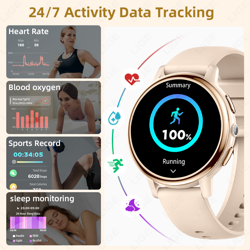2026 LIGE 女性スマートウォッチ高級 1.26 イン - Luxury Watch In The World のレビューと価格