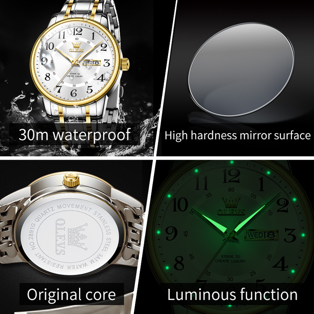 OLEVS カジュアルファッションメンズ腕時計アラビア数字ス - Luxury Quartz Watch Brands のレビューと価格