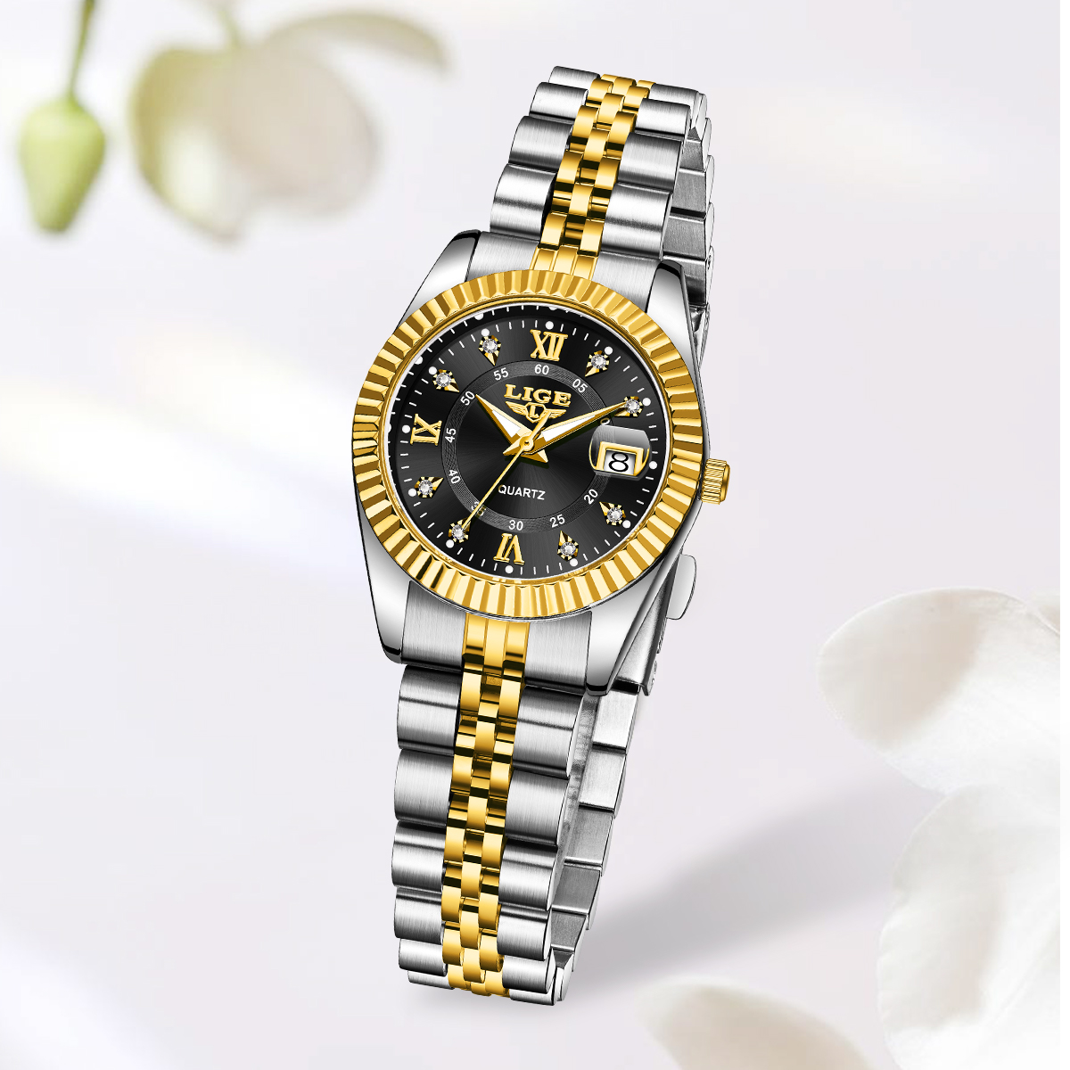 LIGE ファッションエレガントな女性のクォーツ腕時計クリエ - Luxury Watch Travel Case のレビューと価格
