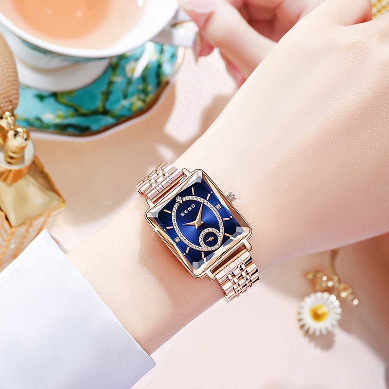 SENO レディース高級スクエアクォーツ腕時計 ステンレスス - Luxury Watch In The World のレビューと価格
