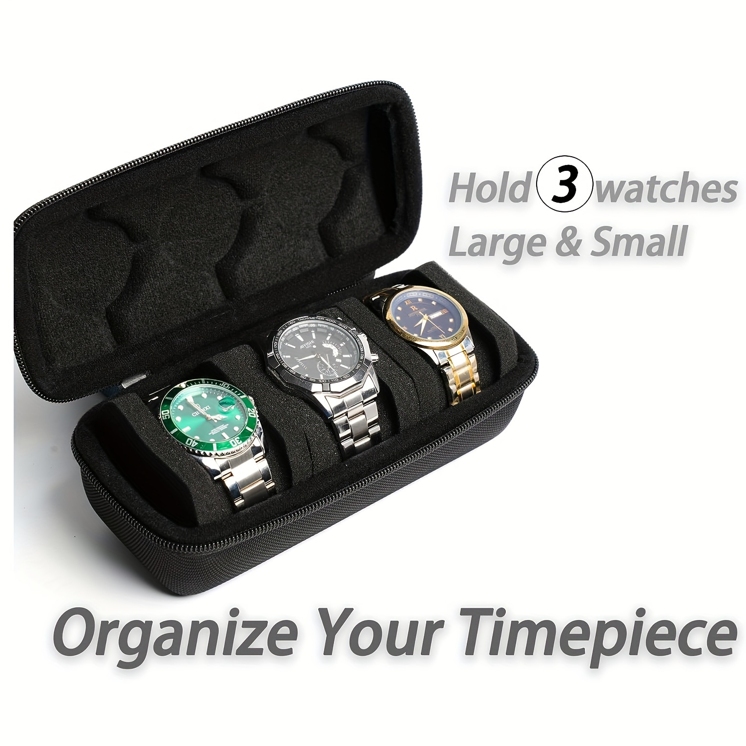 [ハードシェル時計ケース] 3個入りハードシェル時計トラベル - Luxury Watch Travel Case のレビューと価格