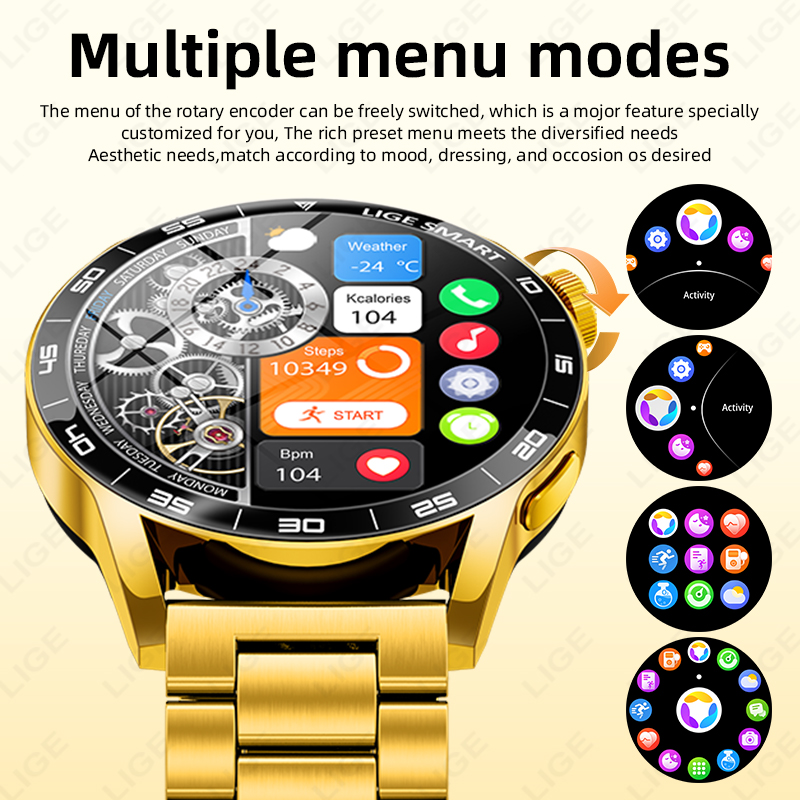 LIGE 高級スマートウォッチ 男女兼用 BT通話対応 メン - Luxury Watch In The World のレビューと価格