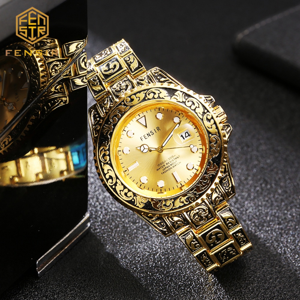 ヴィンテージエンボス加工メンズクォーツ時計、彫刻入りパーソナ - Luxury Watch And Price のレビューと価格
