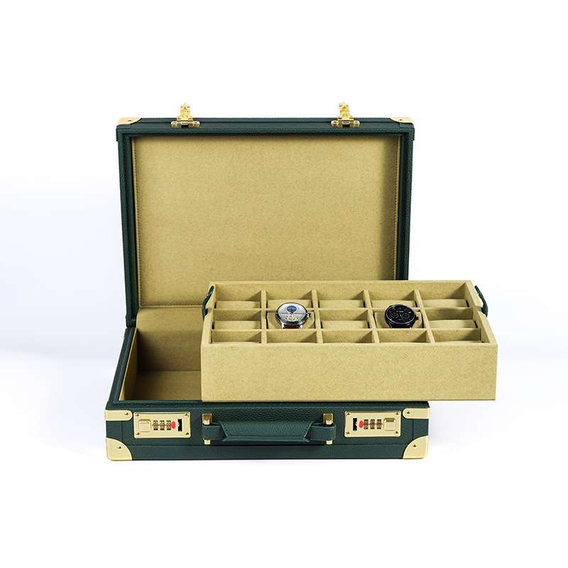 OEM ODM 高級15スロットグリーンPUレザー腕時計ディ - Luxury Watch Storage のレビューと価格