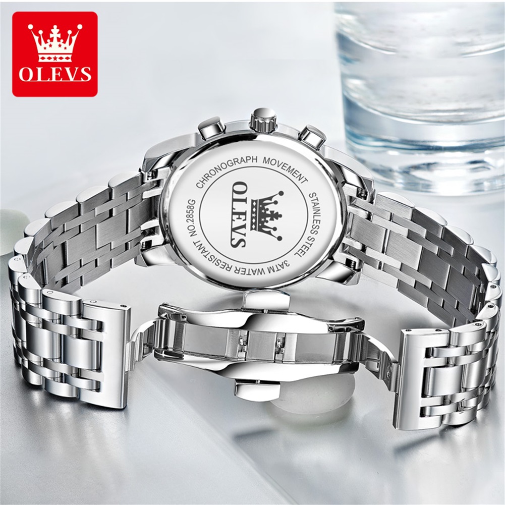OLEVS 人気のメンズ腕時計ステンレススチールブラックムー - Luxury Quartz Watch Brands のレビューと価格
