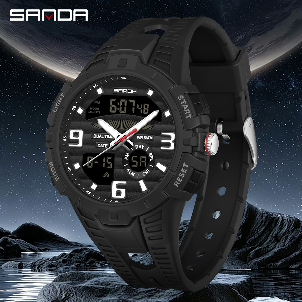 SANDA 3506 高級感あふれる韓国風メンズ電子時計。多 - Luxury Watch Class のレビューと価格