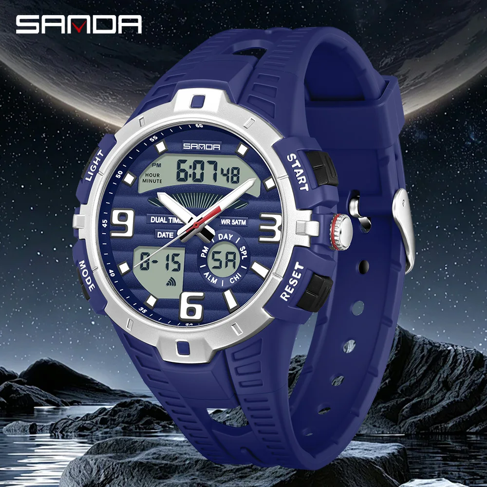 SANDA 3506 高級感あふれる韓国風メンズ電子時計。多 - Luxury Watch Class のレビューと価格
