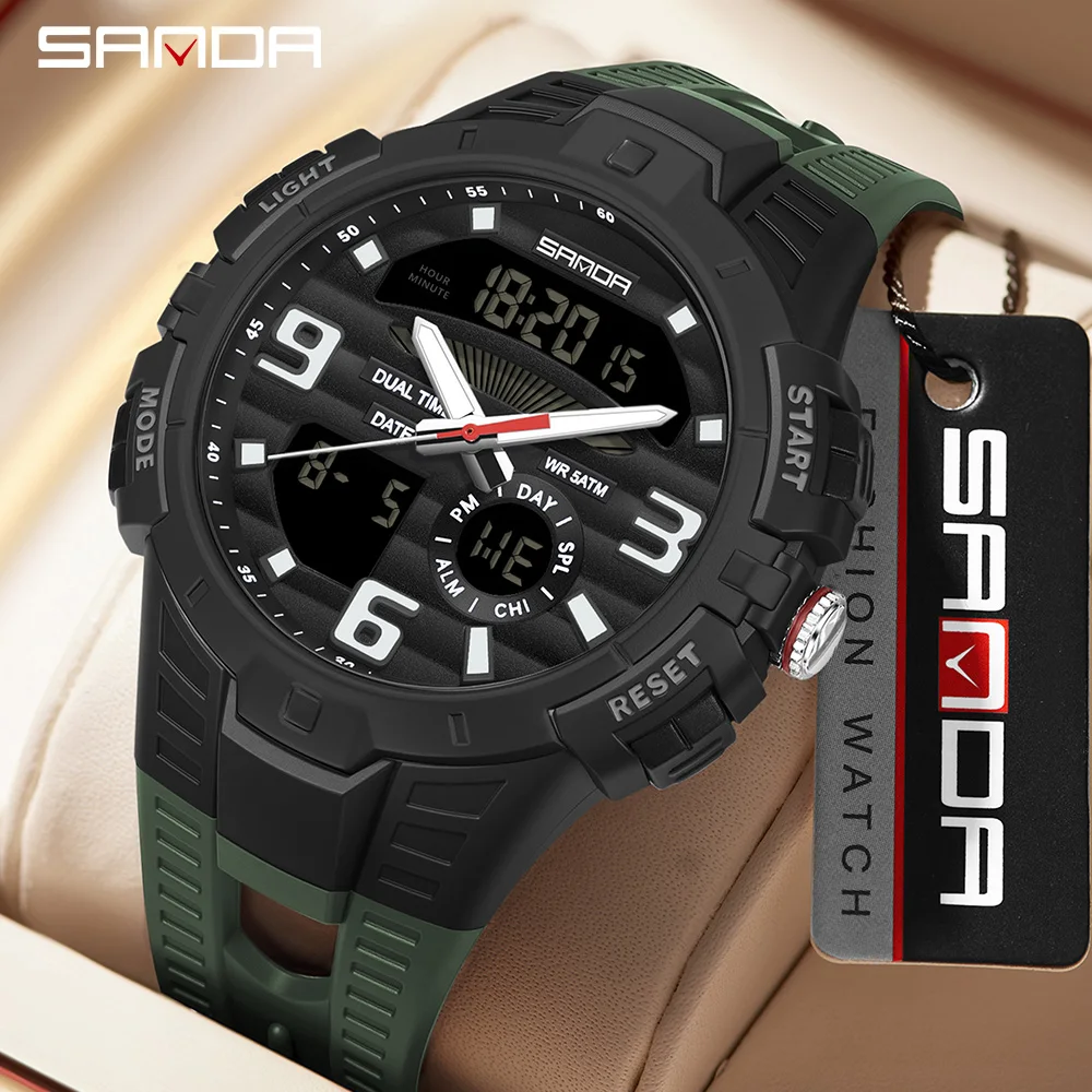 SANDA 3506 高級感あふれる韓国風メンズ電子時計。多 - Luxury Watch Class のレビューと価格
