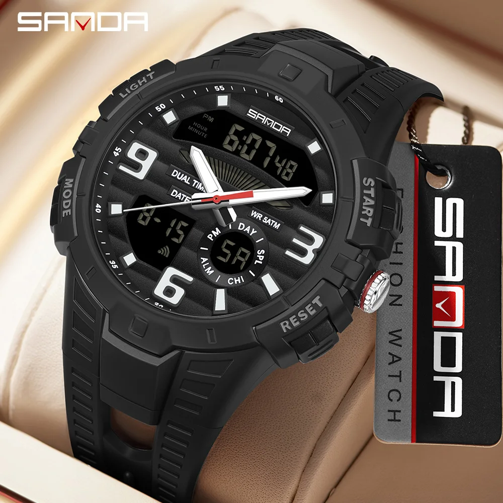 SANDA 3506 高級感あふれる韓国風メンズ電子時計。多 - Luxury Watch Class のレビューと価格