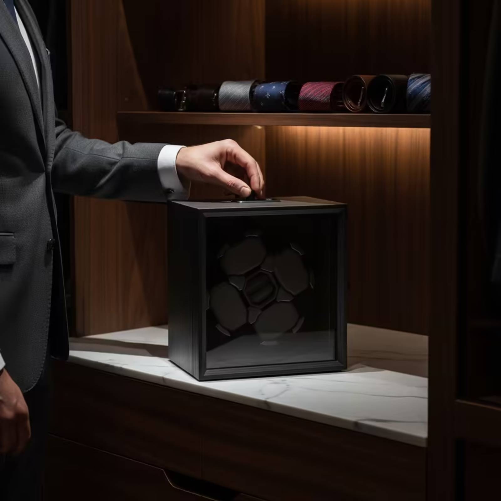 4 ウォッチワインダー エボニーグレイン自動ウォッチワインダ - Quiet Luxury Watch Men のレビューと価格