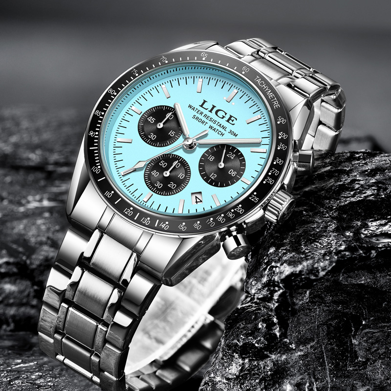 LIGE トップブランドの高級新しいメンズ腕時計クォーツマン - Luxury Watch Name のレビューと価格