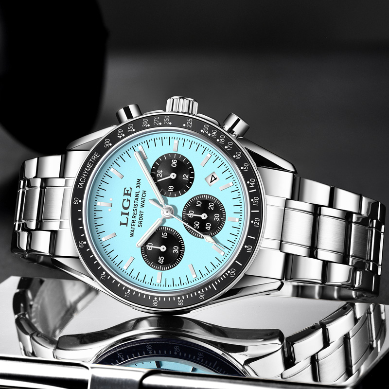 LIGE トップブランドの高級新しいメンズ腕時計クォーツマン - Luxury Watch Name のレビューと価格