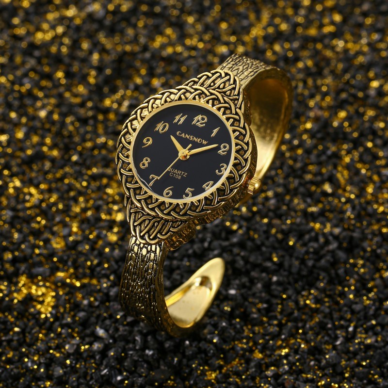 CANSNOWブランドの高級ファッションゴールデンレディース - Luxury Quartz Watch Brands のレビューと価格