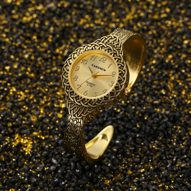 CANSNOWブランドの高級ファッションゴールデンレディース - Luxury Quartz Watch Brands のレビューと価格