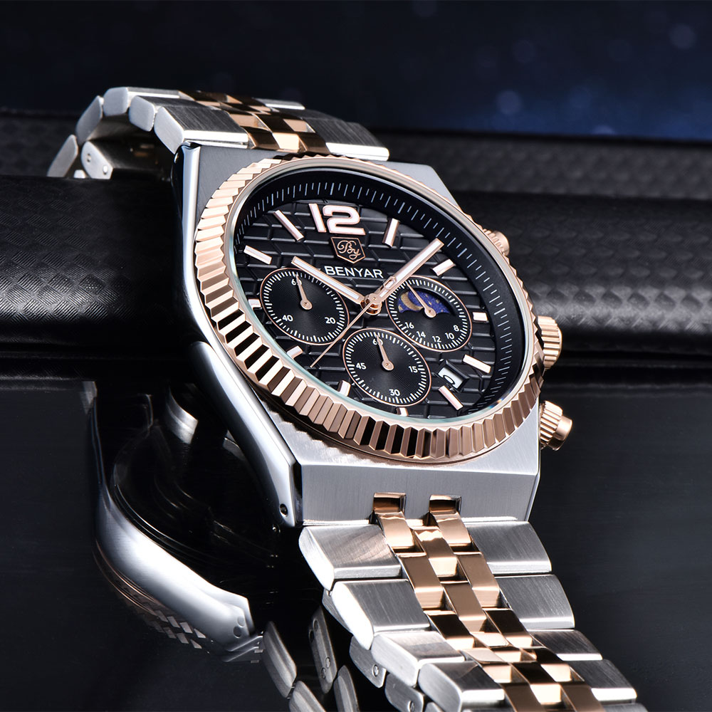 BENYAR クロノグラフ 40 ミリメートルメンズ腕時計ス - Luxury Quartz Watch Brands のレビューと価格
