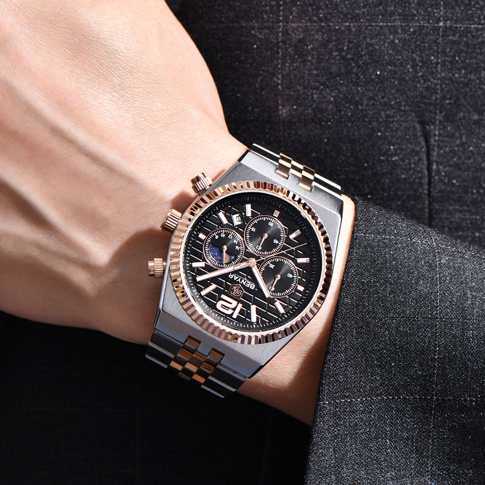 BENYAR クロノグラフ 40 ミリメートルメンズ腕時計ス - Luxury Quartz Watch Brands のレビューと価格