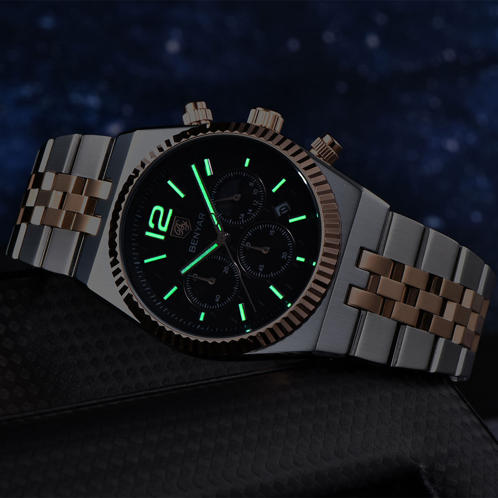 BENYAR クロノグラフ 40 ミリメートルメンズ腕時計ス - Luxury Quartz Watch Brands のレビューと価格