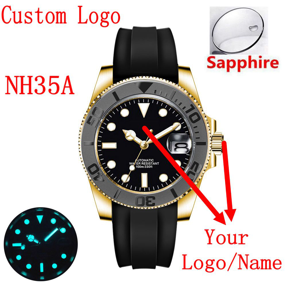 カスタムロゴ 40m防水 高級 NH35/ミヨタ 自動巻き機 - Luxury Watch Logo のレビューと価格