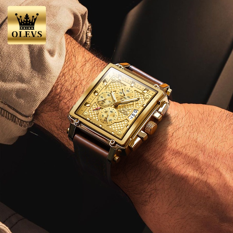 OLEVSブランド メンズ腕時計 防水 レザーストラップ ク - Luxury Watch Name のレビューと価格