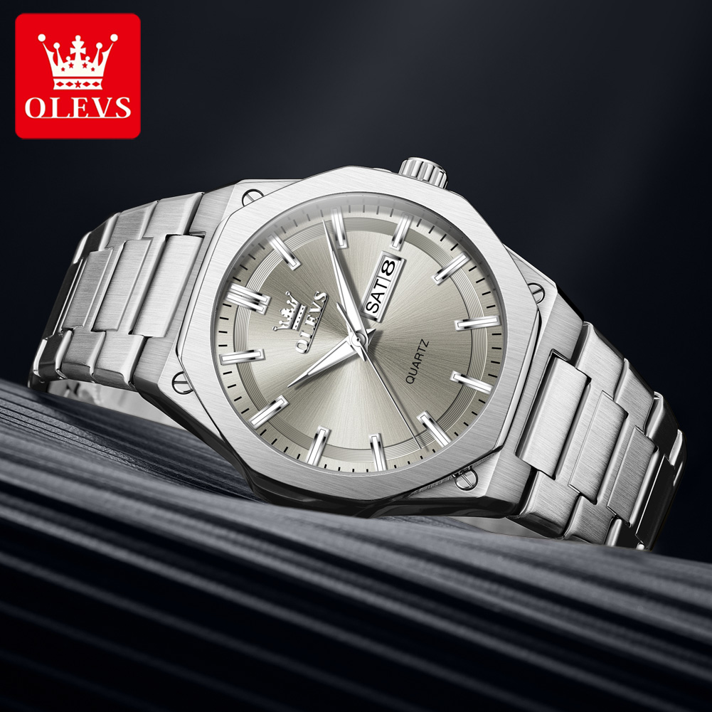 OLEVS 3733 メンズクォーツ腕時計 ナイトライト機能 - Luxury Watch Name のレビューと価格