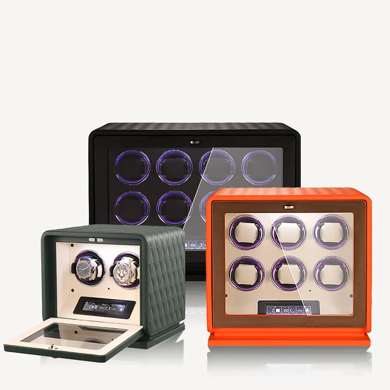 高級レザー製ウォッチワインダー、自動巻き時計用、雰囲気照明付 - Luxury Watch Winder Box のレビューと価格
