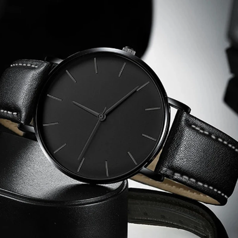 シンプルなアナログクォーツメンズ腕時計、高級ブランド、超薄型 - Luxury Watch Name のレビューと価格