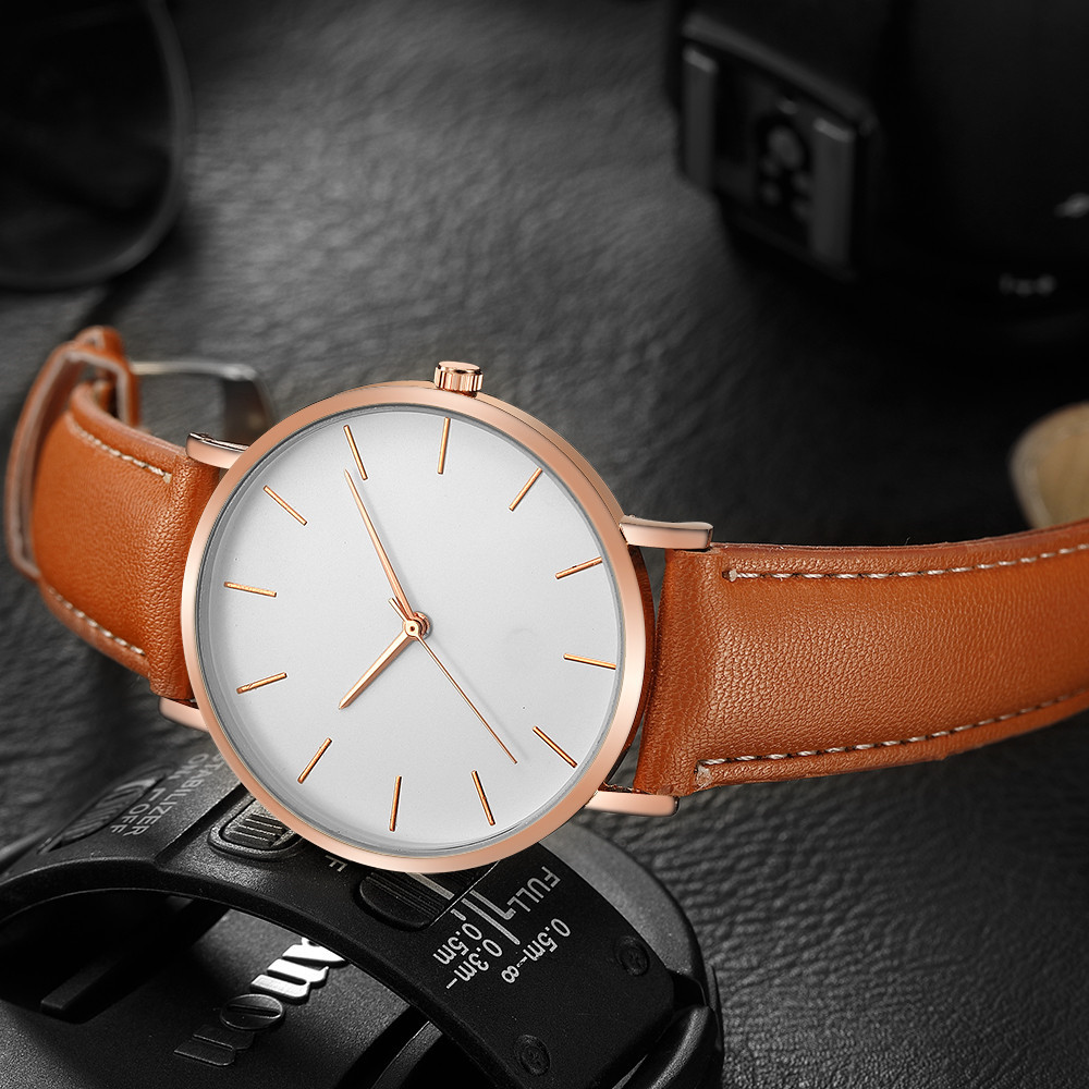 シンプルなアナログクォーツメンズ腕時計、高級ブランド、超薄型 - Luxury Watch Name のレビューと価格